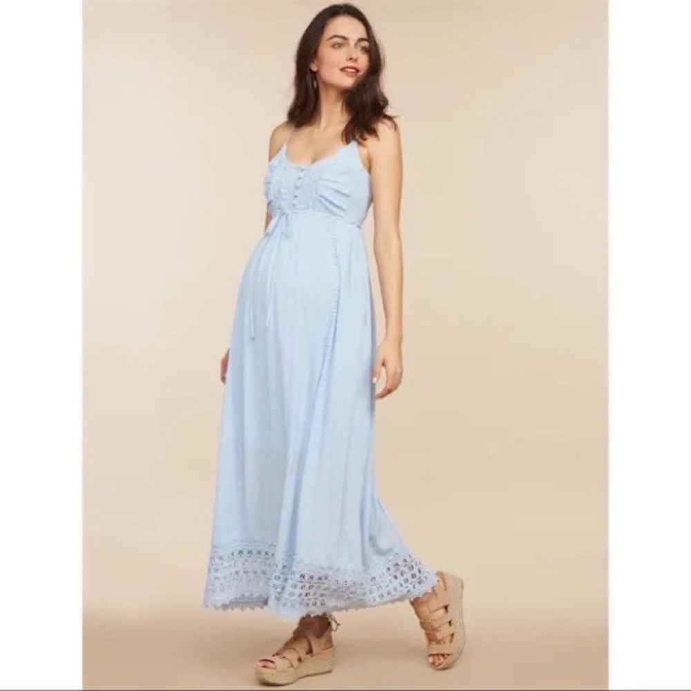 Motherhood Maternity Blue Maxi Dress 3x